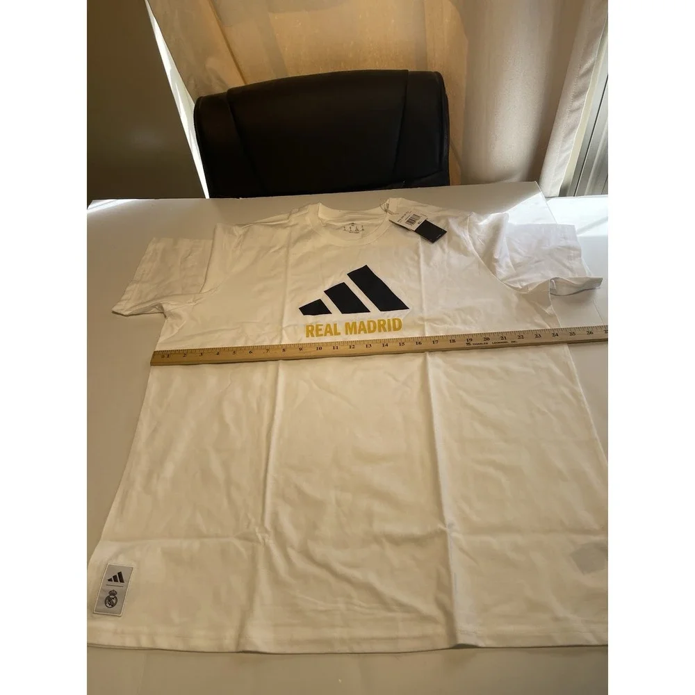 Adidas Real Madrid Men's T-shirt Size XL White La Liga Spain New